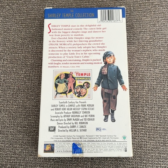 5/$25 Shirley Temple in Dimples VHS Movie 1936 Remake 20th Century Fox - Picture 2 of 4